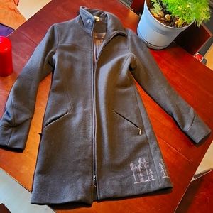 Ibex birds and trees wool winter coat. NWOT.